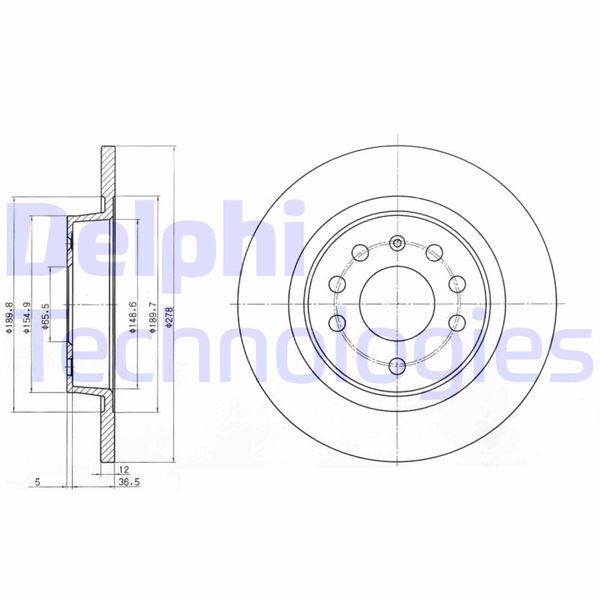 DELPHI BG3731C Fren Sistemleri Fren Diski - SAAB 9-3 (YS3F, E79, D79, D75) uyumlu