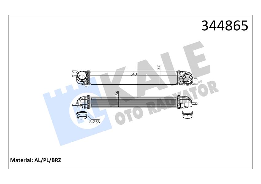 KALE OTO RADYATÖR 344865 Motor Turbo Radyatörü - MINI MINI (R56) uyumlu