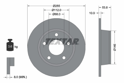 TEXTAR 92104103 Fren Sistemleri Fren Diski - AUDI A6 C5 (4B2, 4B4) uyumlu