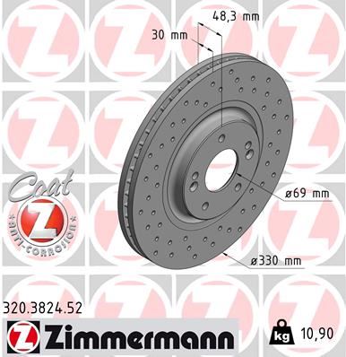 ZIMMERMANN 320.3824.52 Fren Sistemleri Fren Diski - KIA OPTIMA Sportswagon (JF) uyumlu