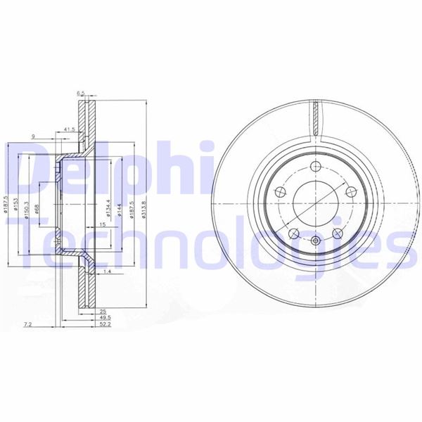 DELPHI BG3942 Fren Sistemleri Fren Diski - AUDI A6 C5 Avant (4B5, 4B6) uyumlu