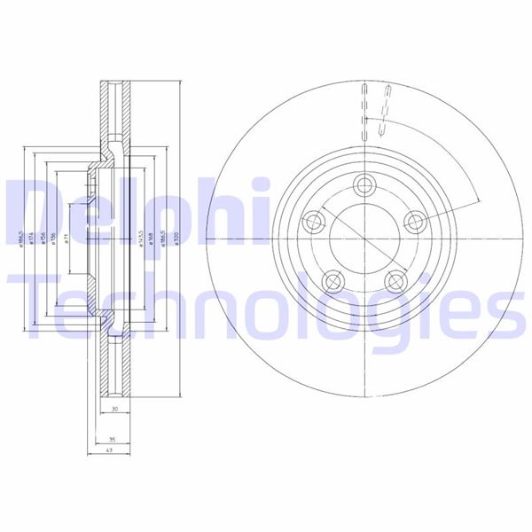 DELPHI BG4065 Fren Sistemleri Fren Diski - JAGUAR S-TYPE II (X200) uyumlu