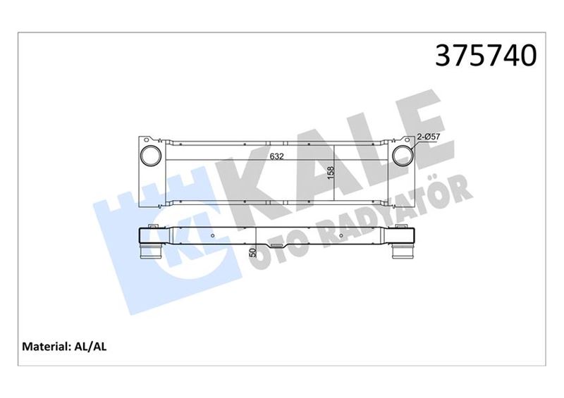KALE OTO RADYATÖR 375740 Motor Turbo Radyatörü - MERCEDES-BENZ VIANO (W639) uyumlu