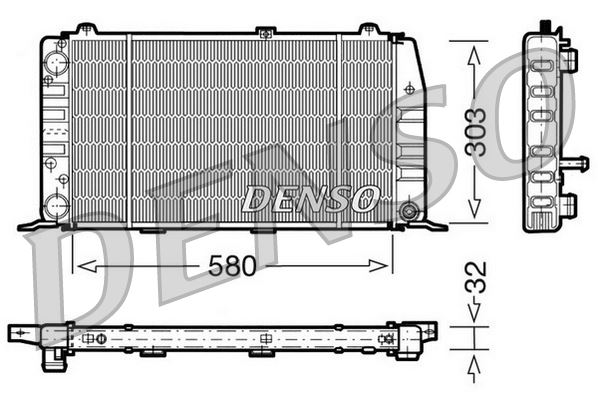 DENSO DRM02010 Soğutma Sistemi Su Soğutucu & Parçaları - AUDI COUPE B2 (81, 855, 856) uyumlu