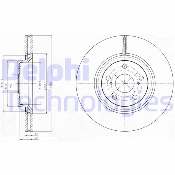 DELPHI BG4235 Fren Sistemleri Fren Diski - TOYOTA AVENSIS Sedan (_T27_) uyumlu