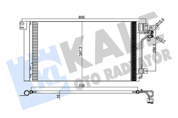 KALE OTO RADYATÖR 376300 İklimlendirme Sistemi Klima Radyatörü - VW MULTIVAN T5 (7HM, 7HN, 7HF, 7EF, 7EM, 7EN) uyumlu