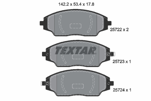 TEXTAR 2572201 Fren Sistemleri Fren Balatası - CHEVROLET AVEO Hatchback (T300) uyumlu
