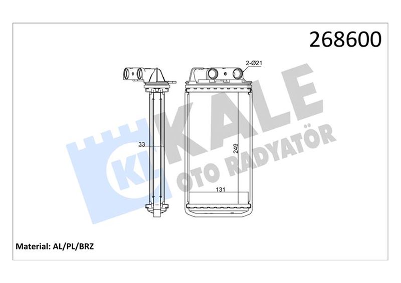 Kalorifer Radyatörü - KALE OTO RADYATÖR - 0184841AB Ürün Görseli