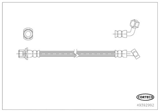 CORTECO 49392992 Fren Sistemleri Fren Hortumları - TOYOTA LAND CRUISER PRADO (_J12_) uyumlu
