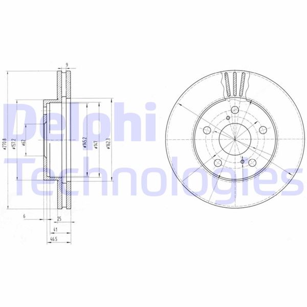 DELPHI BG2906 Fren Sistemleri Fren Diski - TOYOTA PREVIA I (_R1_, _R2_) uyumlu