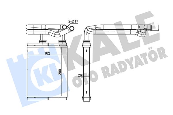 KALE OTO RADYATÖR 352515 İklimlendirme Sistemi İç Mekan Isı Değiştirici - HONDA CIVIC VII Hatchback (EU, EP, EV) uyumlu