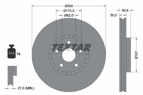 TEXTAR 92147903 Fren Sistemleri Fren Diski - LEXUS GS (_S19_) uyumlu
