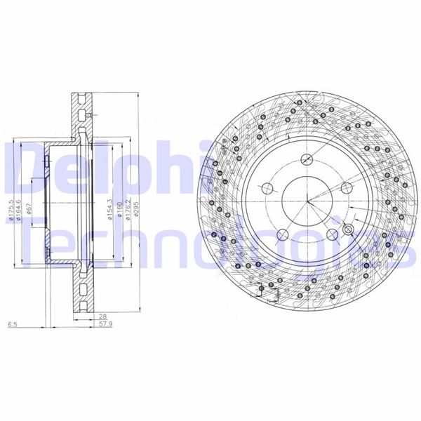 DELPHI BG4142C Fren Sistemleri Fren Diski - MERCEDES-BENZ C-SERISI T-Model (S204) uyumlu