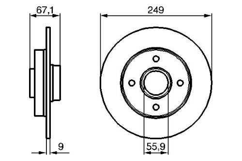 BOSCH 0 986 479 219 Fren Sistemleri Fren Diski - PEUGEOT 307 (3A/C) uyumlu