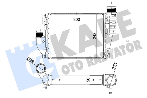 KALE OTO RADYATÖR 358705 Motor Turbo Radyatörü - CITROËN SPACETOURER Minibüs/Otobüs (V_) uyumlu