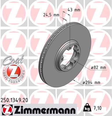 ZIMMERMANN 250.1349.20 Fren Sistemleri Fren Diski - FORD TRANSIT Minibüs/Otobüs (FD_ _, FB_ _, FS_ _, FZ_ _, FC_ _) uyumlu