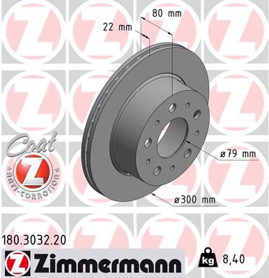 ZIMMERMANN 180.3032.20 Fren Sistemleri Fren Diski - PEUGEOT BOXER Minibüs/Otobüs uyumlu