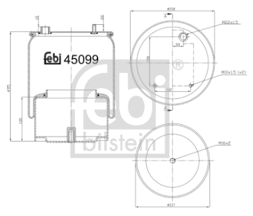 FEBI BILSTEIN 45099 Süspansiyon Sistemi Süspansiyon Körüğü - DAF CF uyumlu