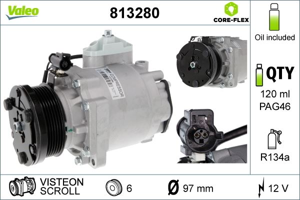 VALEO 813280 İklimlendirme Sistemi Kompresör Parçaları - FORD TOURNEO CONNECT uyumlu
