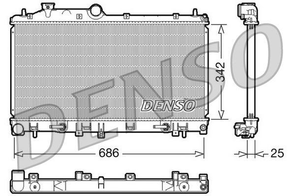 DENSO DRM36005 Soğutma Sistemi Su Soğutucu & Parçaları - SUBARU FORESTER (SH_) uyumlu