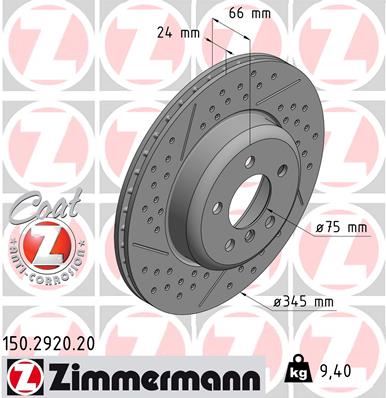 ZIMMERMANN 150.2920.20 Fren Sistemleri Fren Diski - BMW 3 (F30, F80) uyumlu