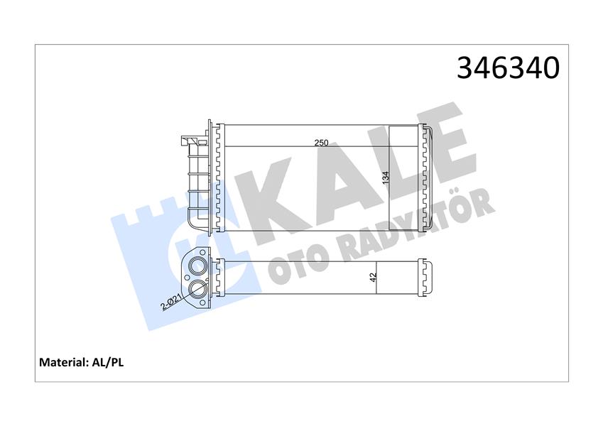 KALE OTO RADYATÖR 346340 İklimlendirme Sistemi İç Mekan Isı Değiştirici - ALFA ROMEO 145 (930_) uyumlu