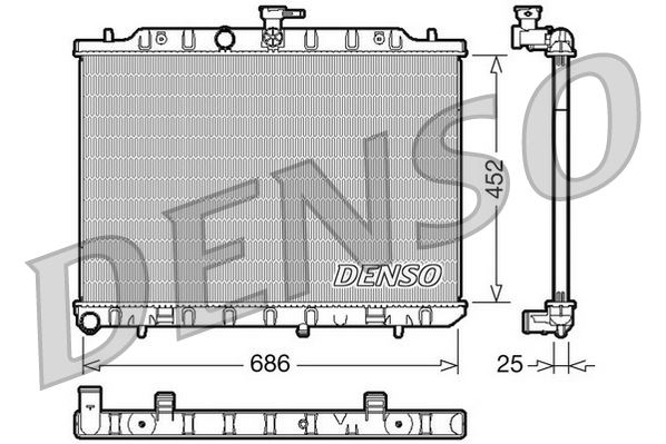 DENSO DRM46007 Soğutma Sistemi Su Soğutucu & Parçaları - NISSAN X-TRAIL II (T31) uyumlu