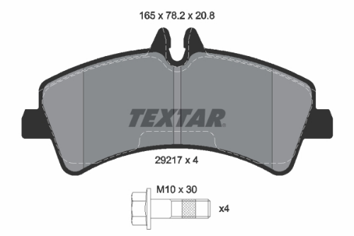 TEXTAR 2921702 Fren Sistemleri Fren Balatası - MERCEDES-BENZ SPRINTER 5-t Platform şasi (B906) uyumlu