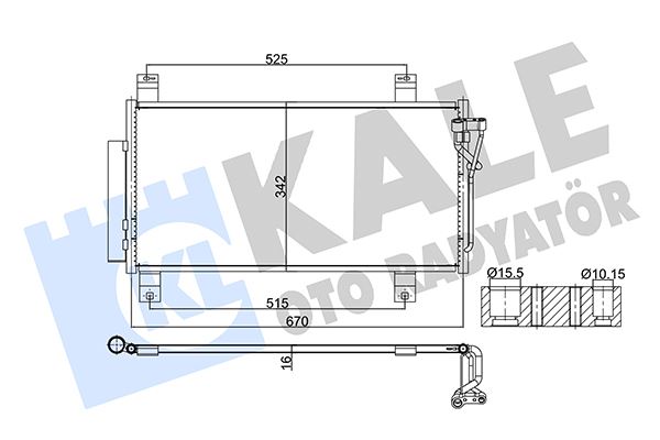 KALE OTO RADYATÖR 382510 İklimlendirme Sistemi Klima Radyatörü - MAZDA 6 Hatchback (GH) uyumlu