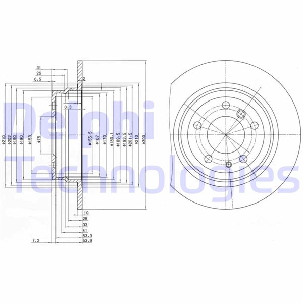 DELPHI BG2431 Fren Sistemleri Fren Diski - BMW 5 (E34) uyumlu