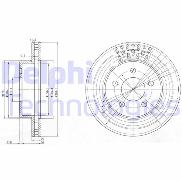 DELPHI BG3846 Fren Sistemleri Fren Diski - JEEP CHEROKEE (KJ) uyumlu