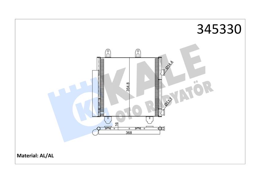 KALE OTO RADYATÖR 345330 İklimlendirme Sistemi Klima Radyatörü - TOYOTA AYGO (_B4_) uyumlu