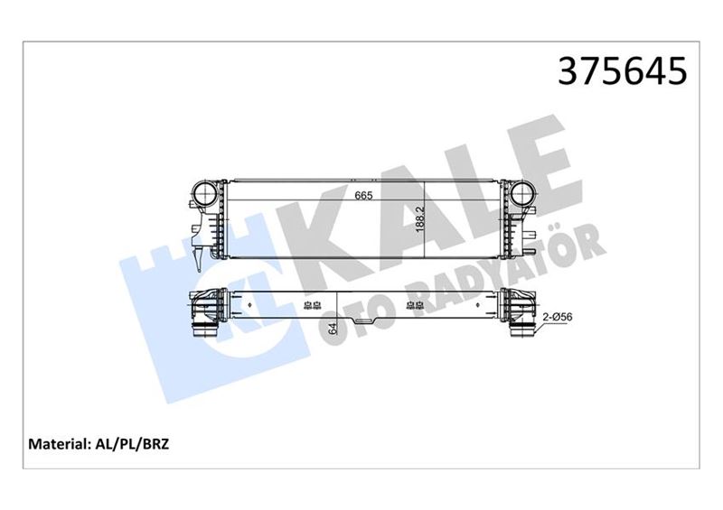 KALE OTO RADYATÖR 375645 Motor Turbo Radyatörü - MERCEDES-BENZ V-SERISI (W447) uyumlu