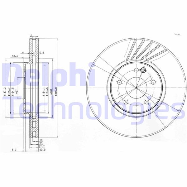 DELPHI BG3238 Fren Sistemleri Fren Diski - MERCEDES-BENZ C-SERISI (W202) uyumlu