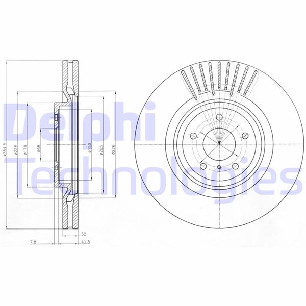 DELPHI BG9073C Fren Sistemleri Fren Diski - NISSAN 370Z Roadster (Z34) uyumlu