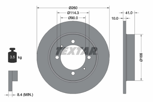 TEXTAR 92083003 Fren Sistemleri Fren Diski - MITSUBISHI CARISMA (DA_) uyumlu