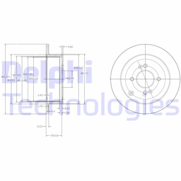 DELPHI BG4097 Fren Sistemleri Fren Diski - HYUNDAI i20 I (PB, PBT) uyumlu