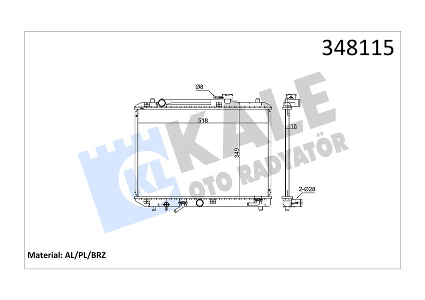 KALE OTO RADYATÖR 348115 Soğutma Sistemi Su Soğutucu & Parçaları - SUZUKI BALENO Hatchback (EG) uyumlu