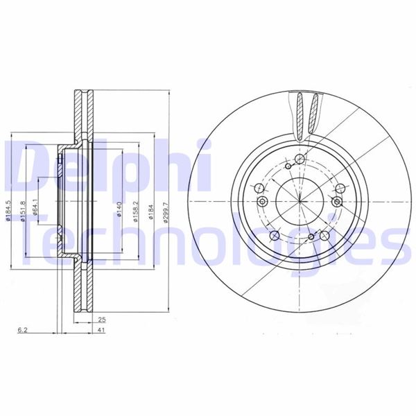 DELPHI BG3978 Fren Sistemleri Fren Diski - HONDA ACCORD VII (CL, CN) uyumlu