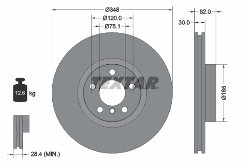 TEXTAR 92160905 Fren Sistemleri Fren Diski - BMW X5 (E70) uyumlu