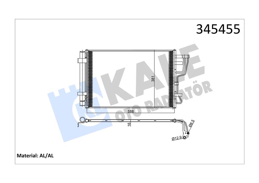 KALE OTO RADYATÖR 345455 İklimlendirme Sistemi Klima Radyatörü - KIA CEE'D SW (ED) uyumlu