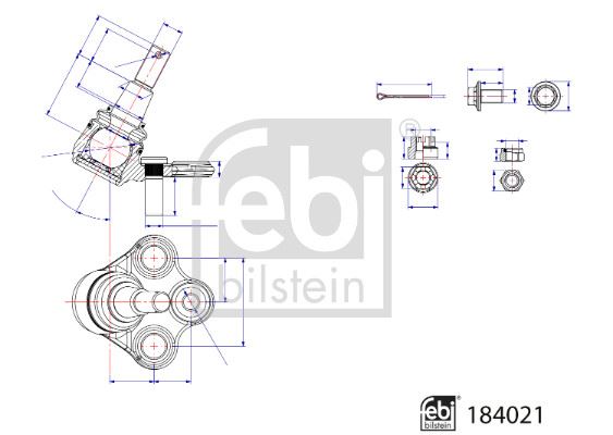 FEBI BILSTEIN 184021 Tekerlek & Aks Parçaları Taşıyıcı Mafsal - TOYOTA RAV 4 V (_A5_, _H5_) uyumlu