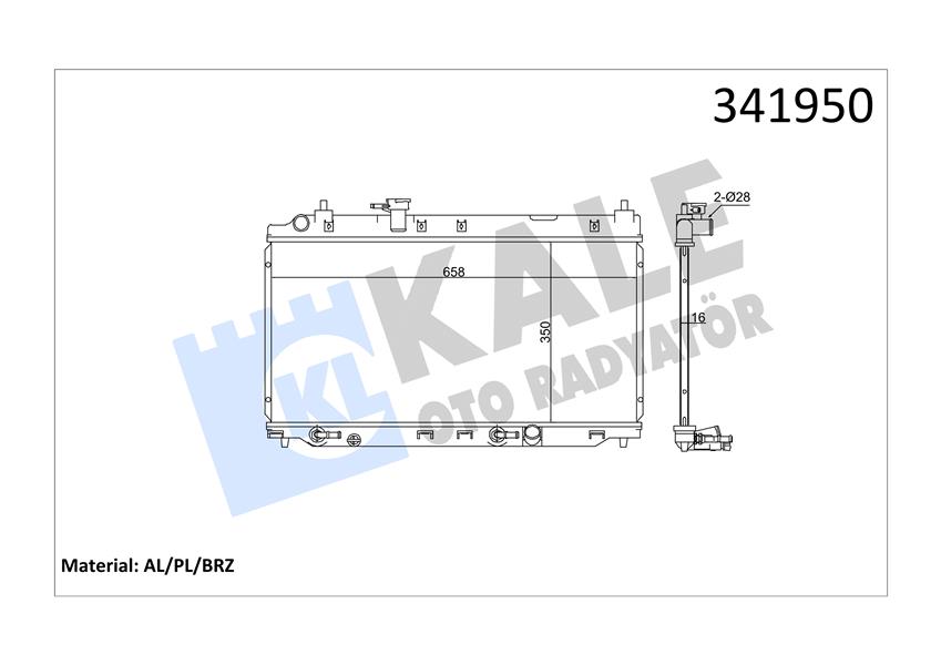 KALE OTO RADYATÖR 341950 Soğutma Sistemi Su Soğutucu & Parçaları - HONDA CITY IV Sedan (GE4) uyumlu