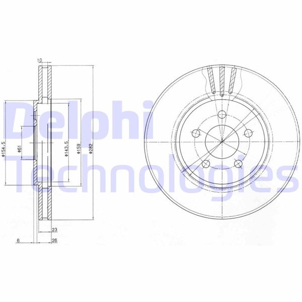 DELPHI BG4000 Fren Sistemleri Fren Diski - CHRYSLER STRATUS (JA) uyumlu