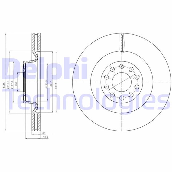 DELPHI BG9018 Fren Sistemleri Fren Diski - AUDI A8 D2 (4D2, 4D8) uyumlu