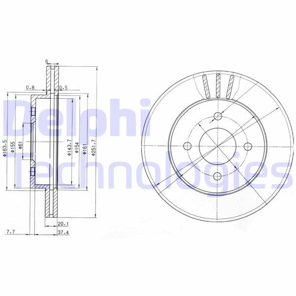 DELPHI BG3932 Fren Sistemleri Fren Diski - NISSAN ALMERA I Hatchback (N15) uyumlu