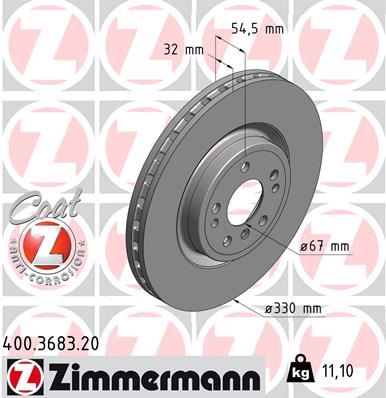 ZIMMERMANN 400.3683.20 Fren Sistemleri Fren Diski - MERCEDES-BENZ M-SERISI (W166) uyumlu