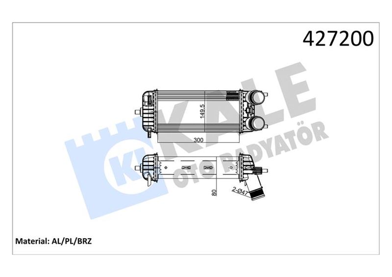 Turbo Radyatörü - KALE OTO RADYATÖR - 020CAC140 Ürün Görseli