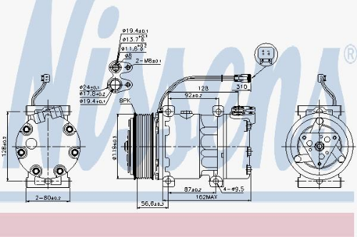 NISSENS 89476 İklimlendirme Sistemi Kompresör Parçaları - SCANIA R I uyumlu
