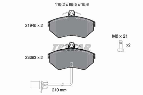 TEXTAR 2194504 Fren Sistemleri Fren Balatası - AUDI A4 B5 (8D2) uyumlu